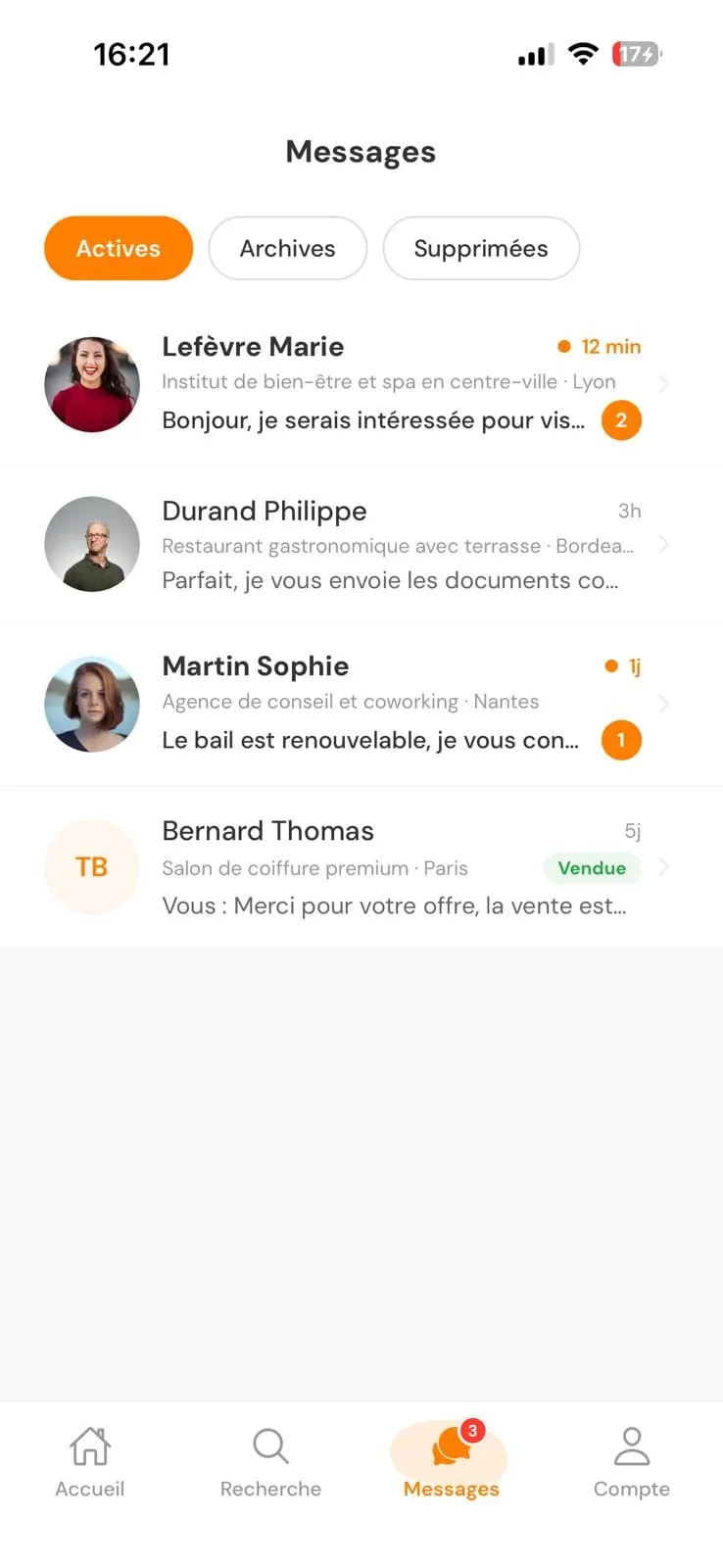 Application mobile Entreprises à Vendre